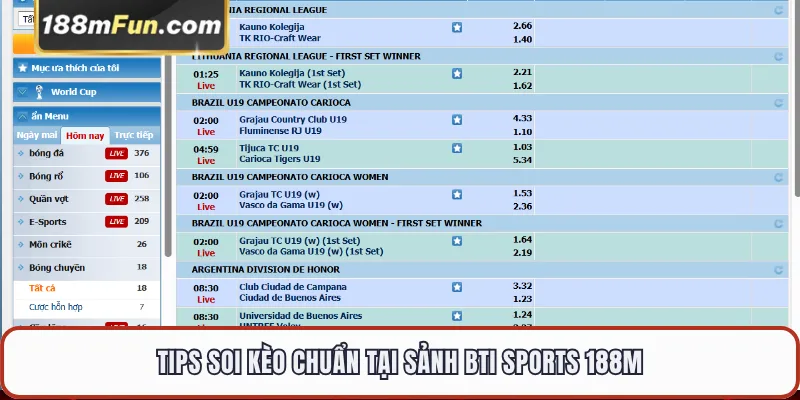 Tips soi kèo chuẩn tại sảnh BTI Sports 188M